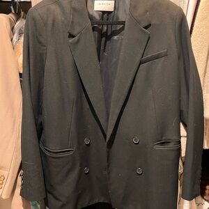 Babaton Black Double-Breasted Blazer Size L